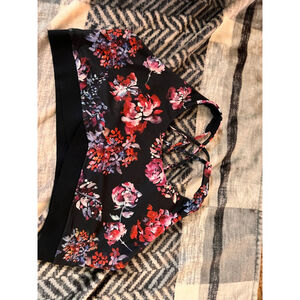 Women's L.inc Active sports bra Black Floral Print Size 2XL